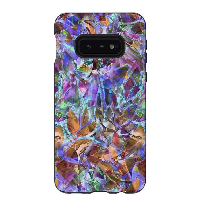 Galaxy S10e StrongFit Floral Abstract Stained Glass G268 by Medusa GraphicArt