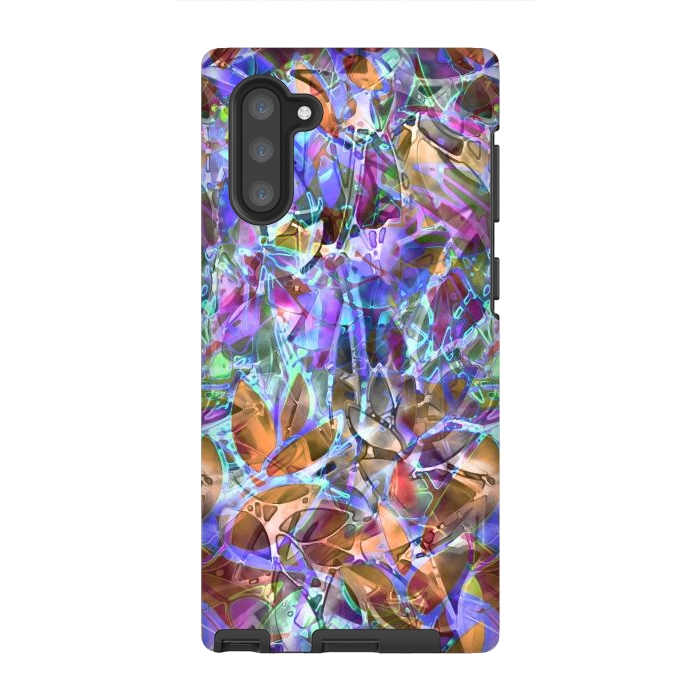 Galaxy Note 10 StrongFit Floral Abstract Stained Glass G268 by Medusa GraphicArt