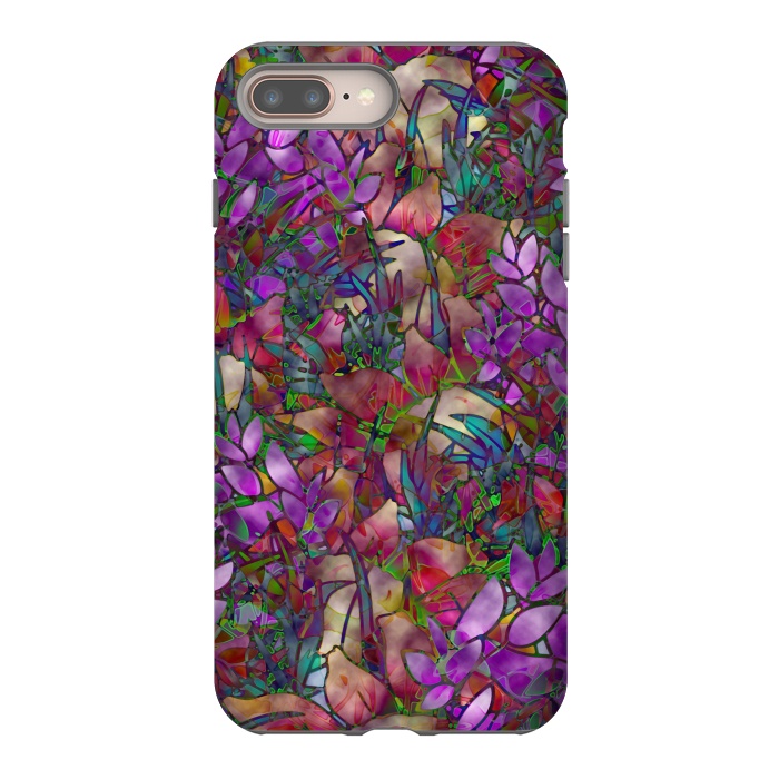 iPhone 7 plus StrongFit Floral Abstract Stained Glass G175 by Medusa GraphicArt