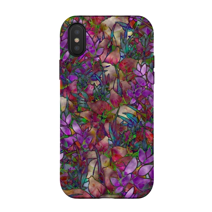 iPhone Xs / X StrongFit Floral Abstract Stained Glass G175 by Medusa GraphicArt