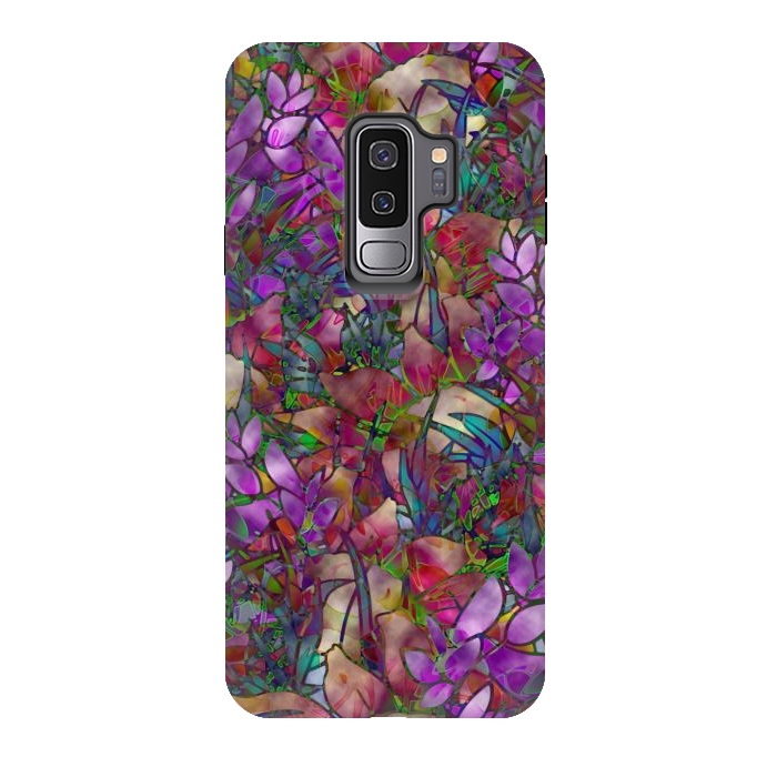 Galaxy S9 plus StrongFit Floral Abstract Stained Glass G175 by Medusa GraphicArt
