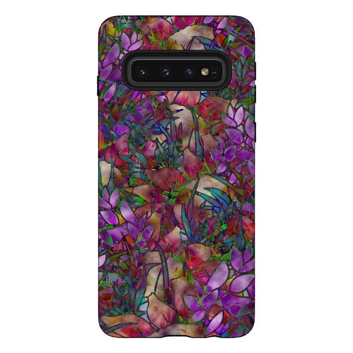 Galaxy S10 StrongFit Floral Abstract Stained Glass G175 by Medusa GraphicArt