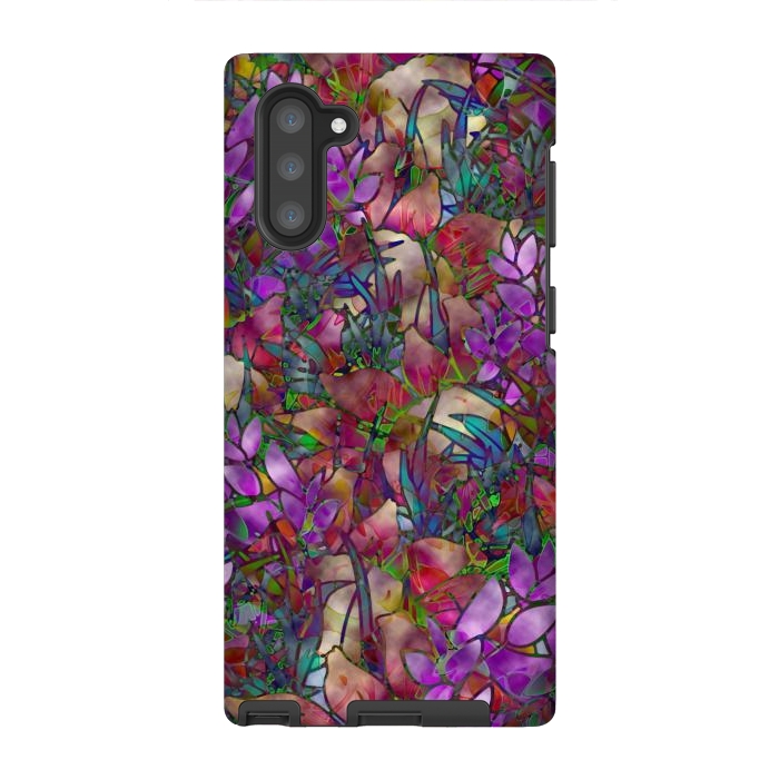 Galaxy Note 10 StrongFit Floral Abstract Stained Glass G175 by Medusa GraphicArt