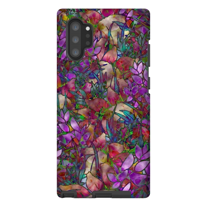 Galaxy Note 10 plus StrongFit Floral Abstract Stained Glass G175 by Medusa GraphicArt