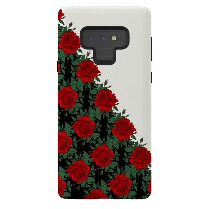 Galaxy Note 9 StrongFit Red roses pattern by Jms