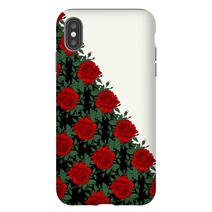 iPhone Xs Max StrongFit Red roses pattern by Jms