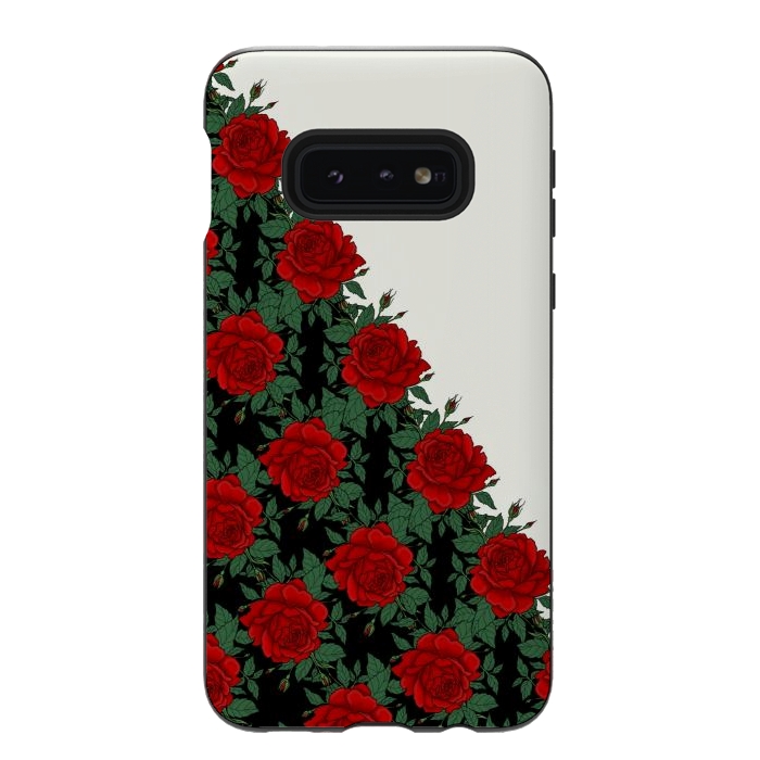 Galaxy S10e StrongFit Red roses pattern by Jms