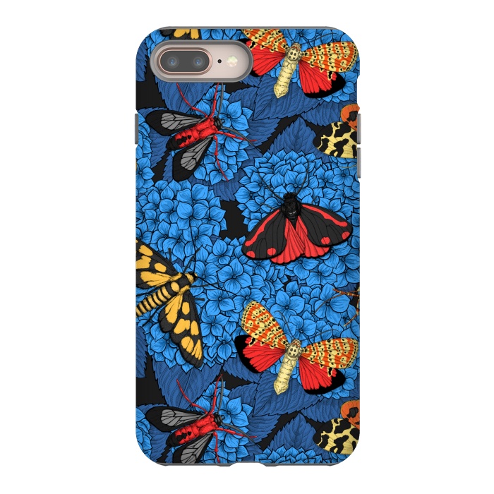 iPhone 7 plus StrongFit Moths on blue hydrangea by Katerina Kirilova