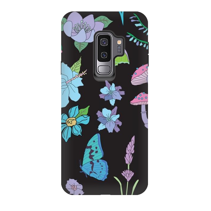 Galaxy S9 plus StrongFit Garden Witch Pastel Mushrooms, Flowers, Butterflies by Luna Elizabeth Art
