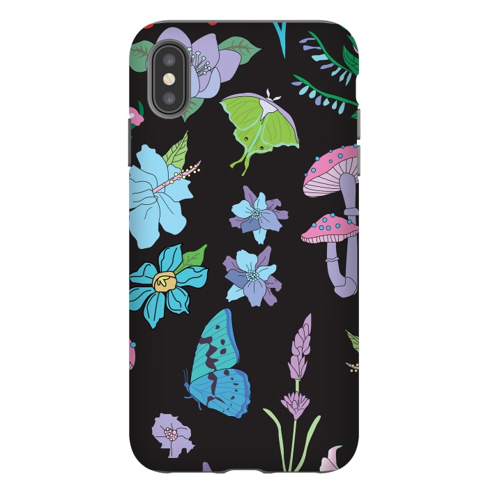 iPhone Xs Max StrongFit Garden Witch Pastel Mushrooms, Flowers, Butterflies by Luna Elizabeth Art