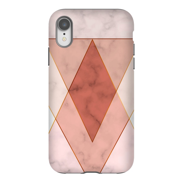 iPhone Xr StrongFit Modern Marble Geometric Design Triangular by ArtsCase