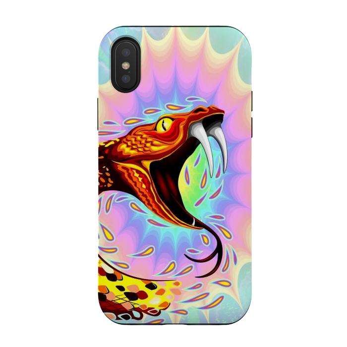 iPhone Xs / X StrongFit Snake Attack Psychedelic Art by BluedarkArt
