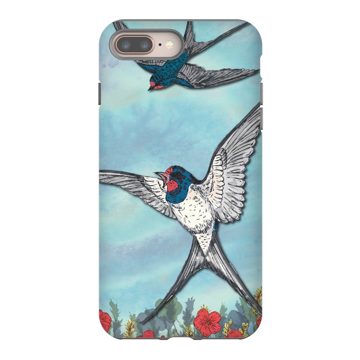 iPhone 7 plus StrongFit Summer Swallows by Lotti Brown