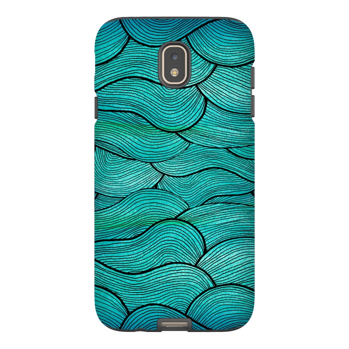 Galaxy J7 StrongFit Sea Waves Pattern by Pom Graphic Design