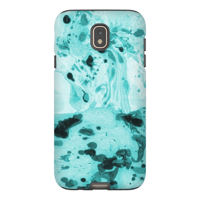 Galaxy J7 StrongFit Turquoise Marble by Laura Grant