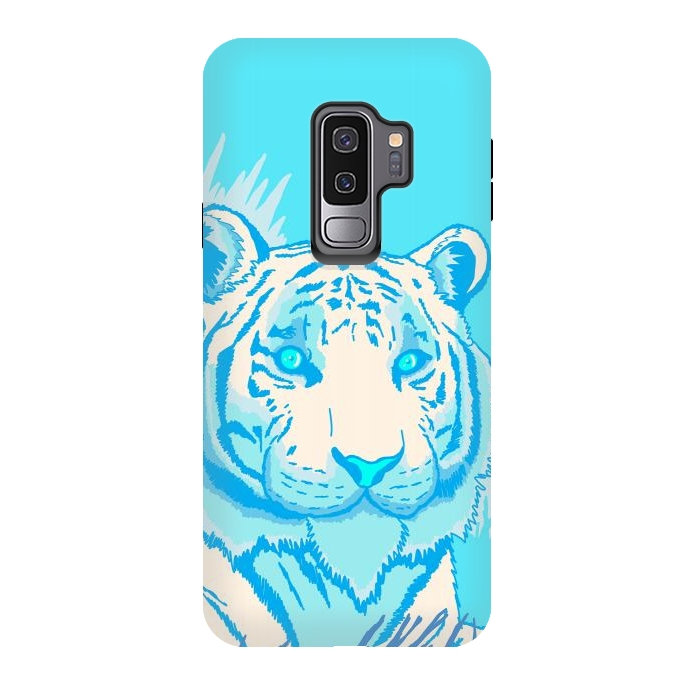 Galaxy S9 plus StrongFit The blue tiger by Steve Wade (Swade)