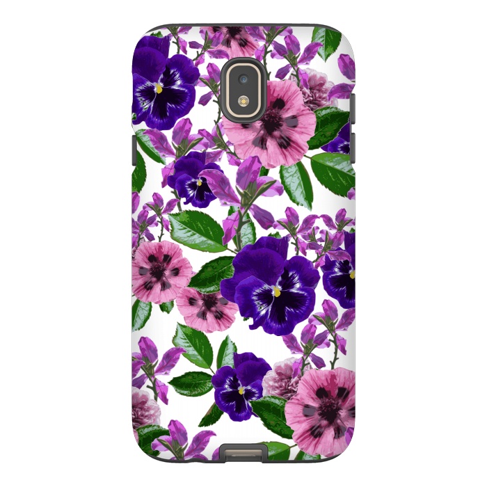 Galaxy J7 StrongFit White Floral Garden by Zala Farah