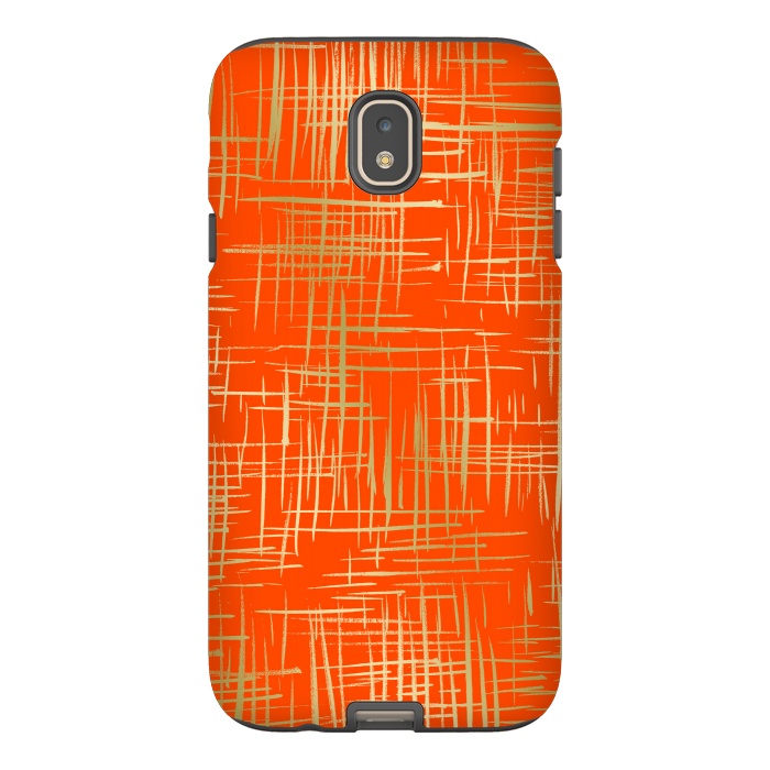 Galaxy J7 StrongFit Crosshatch Red by Caitlin Workman