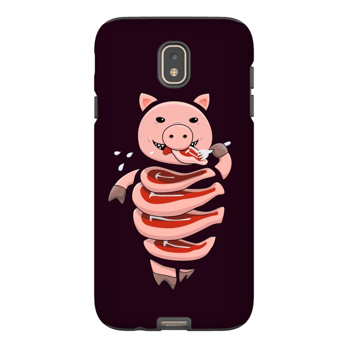 Galaxy J7 StrongFit Dark Hungry Self Eating Cut In Steaks Pig by Boriana Giormova