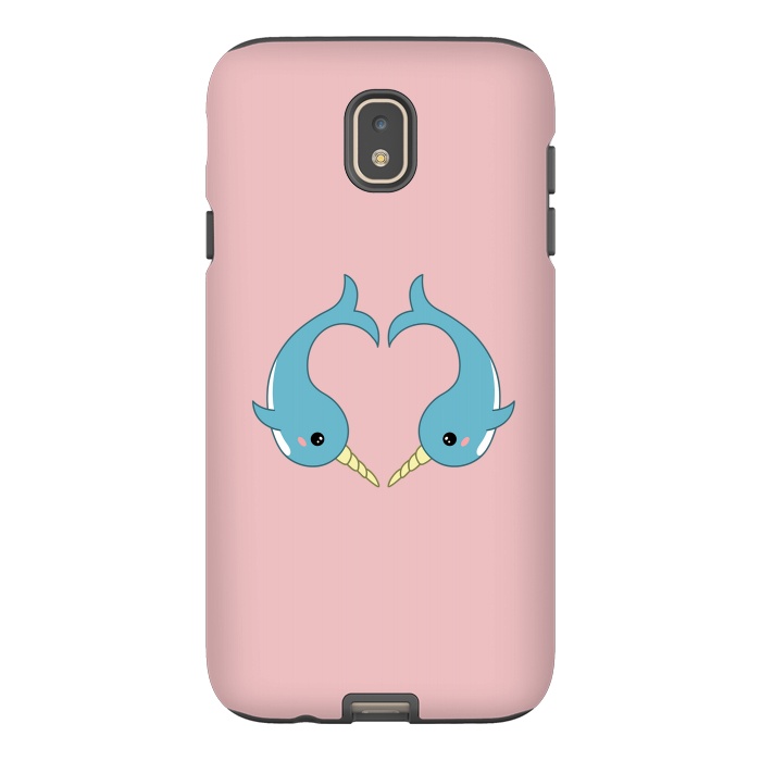 Galaxy J7 StrongFit Narwhal heart by Laura Nagel