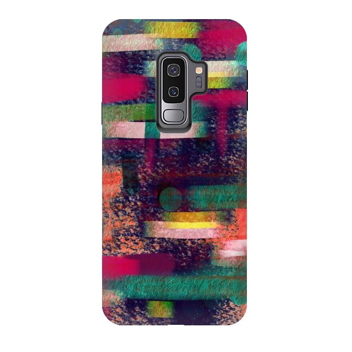 Galaxy S9 plus StrongFit Abstract art colourful design multicolor by Josie