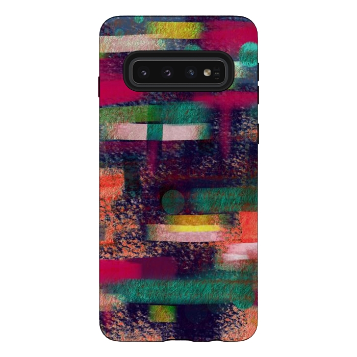 Galaxy S10 StrongFit Abstract art colourful design multicolor by Josie