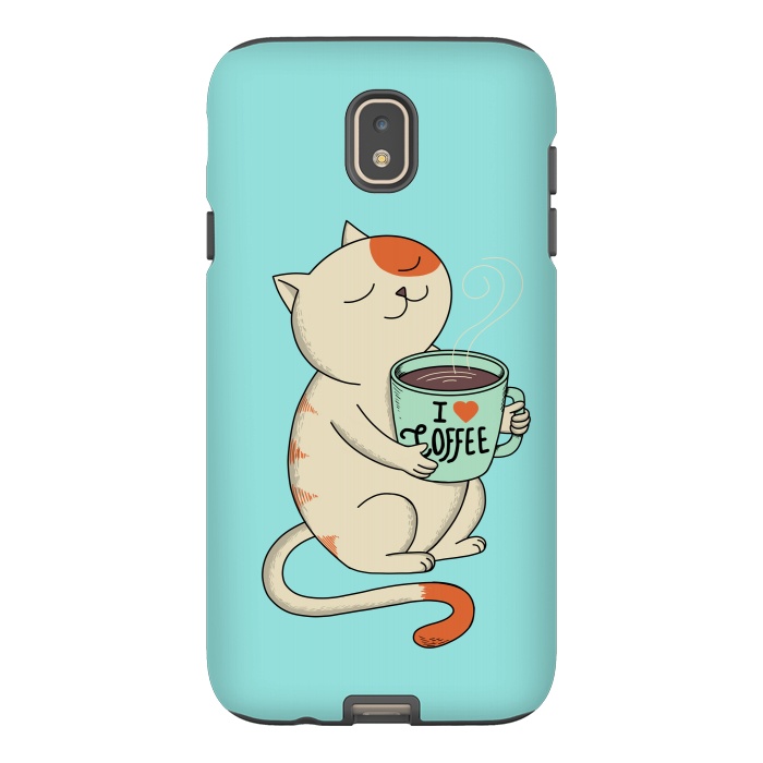 Galaxy J7 StrongFit Cat and Coffee by Coffee Man