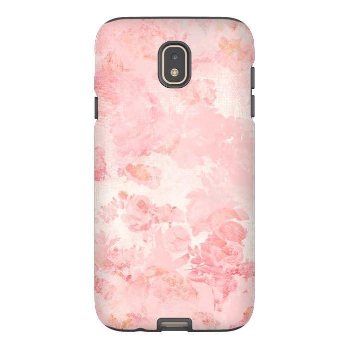 Galaxy J7 StrongFit Vintage Roses in Pink - Pattern by  Utart