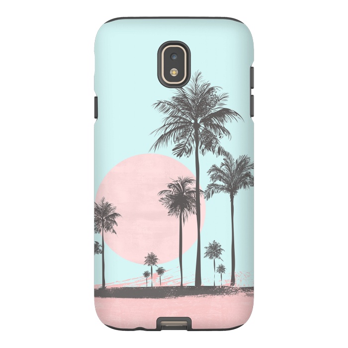Galaxy J7 StrongFit Beachfront Palm Tree Sunset by Andrea Haase