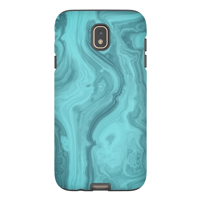 Galaxy J7 StrongFit Turquoise Marble 2 by Andrea Haase
