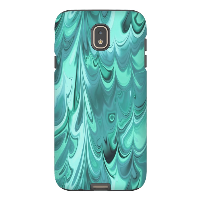 Galaxy J7 StrongFit Faux Turquoise Marble 2 by Andrea Haase