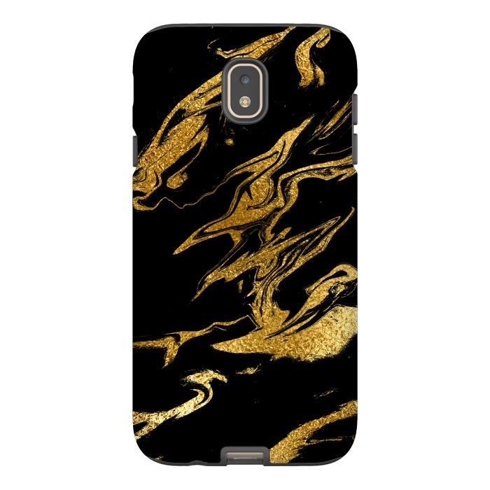 Galaxy J7 StrongFit Black and Gold Luxury Marble by  Utart