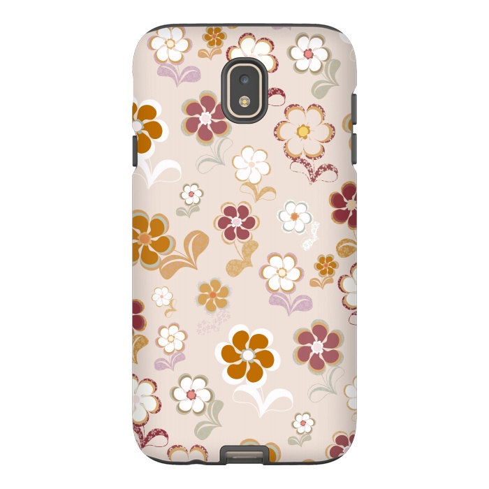 Galaxy J7 StrongFit 60s Flowers on Light Pink by Paula Ohreen