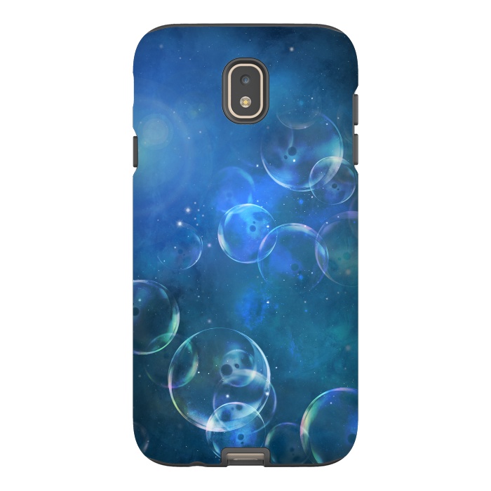 Galaxy J7 StrongFit Surreal Blue Bubbles by Andrea Haase