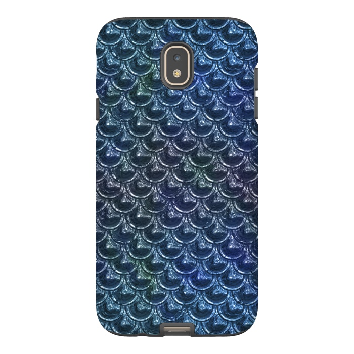 Galaxy J7 StrongFit Shimmering Blue Metallic Scales by Andrea Haase