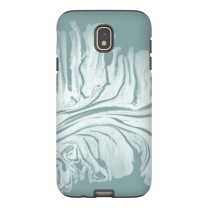 Galaxy J7 StrongFit Teal Liquid Paint by Andrea Haase