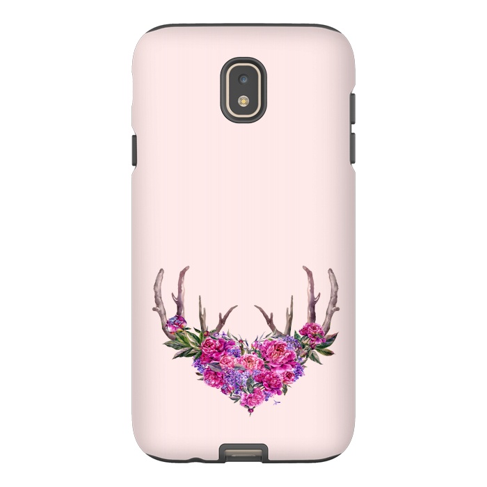 Galaxy J7 StrongFit Bohemian Watercolor Illustration - Heart and Antler by  Utart