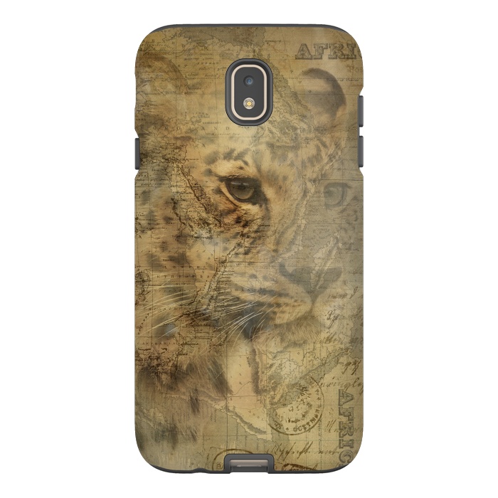 Galaxy J7 StrongFit Cheetah Vintage Style by Andrea Haase