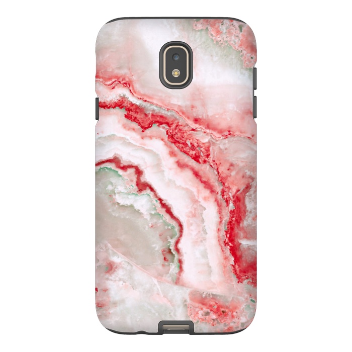 Galaxy J7 StrongFit Coral Red Veined Agate by  Utart