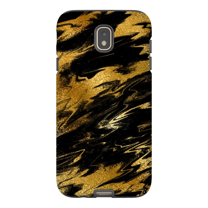 Galaxy J7 StrongFit Black and Gold Marble by  Utart