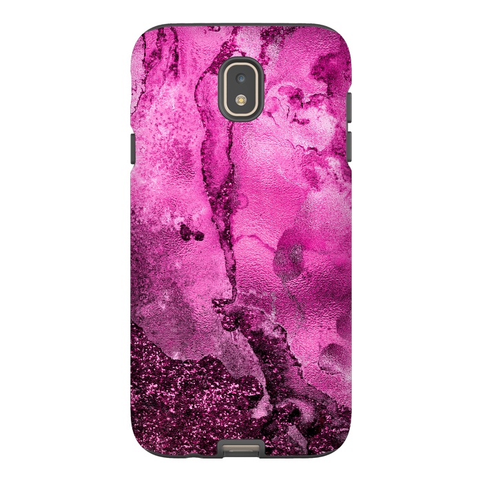 Galaxy J7 StrongFit Purple and Pink Glittering Ink Marble by  Utart