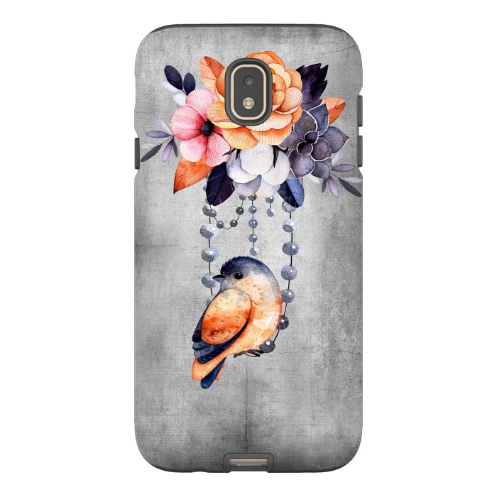 Galaxy J7 StrongFit Vintage flowers and bird by  Utart