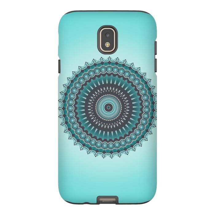 Galaxy J7 StrongFit Mandala Turquoise 2 by Andrea Haase