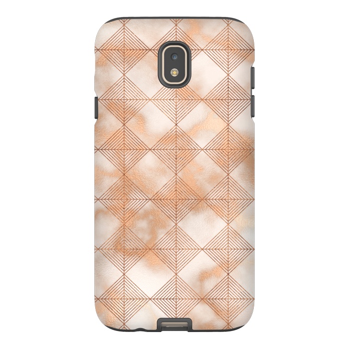 Galaxy J7 StrongFit Abstract Minimalistic Rose Gold Marble Quadrangles  by  Utart