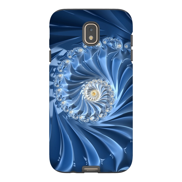Galaxy J7 StrongFit Glamorous Blue Fractal by Andrea Haase