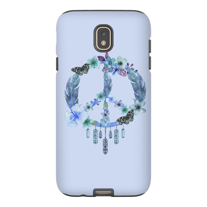 Galaxy J7 StrongFit Blue Peace Dreamcatcher by Andrea Haase