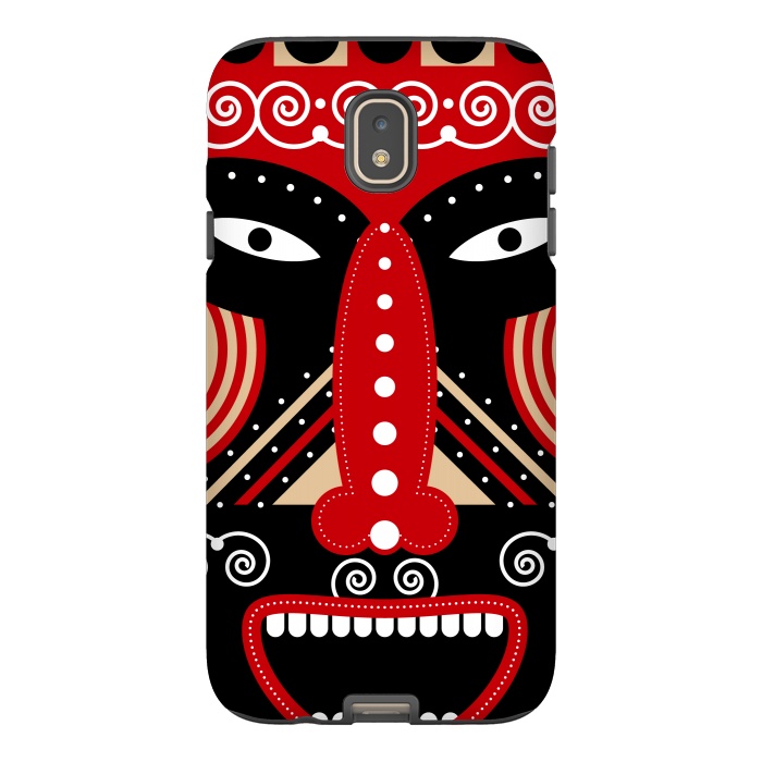 Galaxy J7 StrongFit red ritual tribal mask by TMSarts