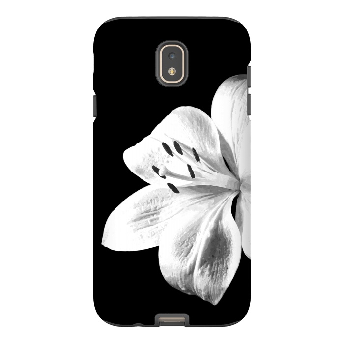 Galaxy J7 StrongFit White Lily Black Background by Alemi