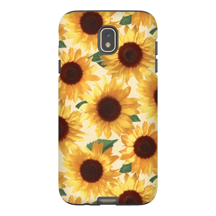 Galaxy J7 StrongFit Happy Yellow Sunflowers by Micklyn Le Feuvre