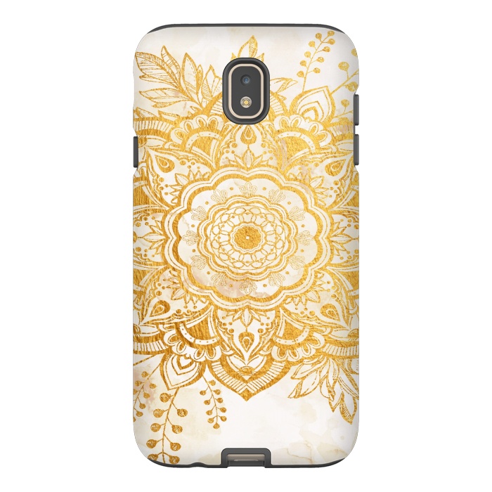 Galaxy J7 StrongFit Queen Starring of Mandala-Gold Sunflower I by ''CVogiatzi.